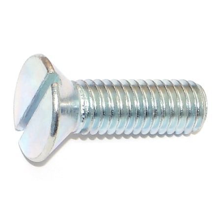 Midwest Fastener 3/18"-16 x 1-1/4 in Slotted Flat Machine Screw, Zinc Plated Steel, 10 PK 60143